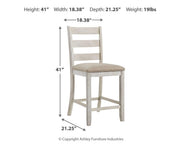 Skempton Two-tone Counter Height Dining Table and 6 Barstools - D394D8
