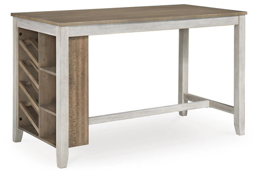 Skempton Two-tone Counter Height Dining Table and 6 Barstools - D394D8