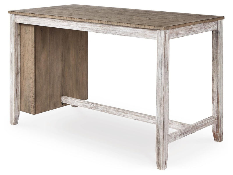 Skempton Two-tone Counter Height Dining Table and 6 Barstools - D394D8