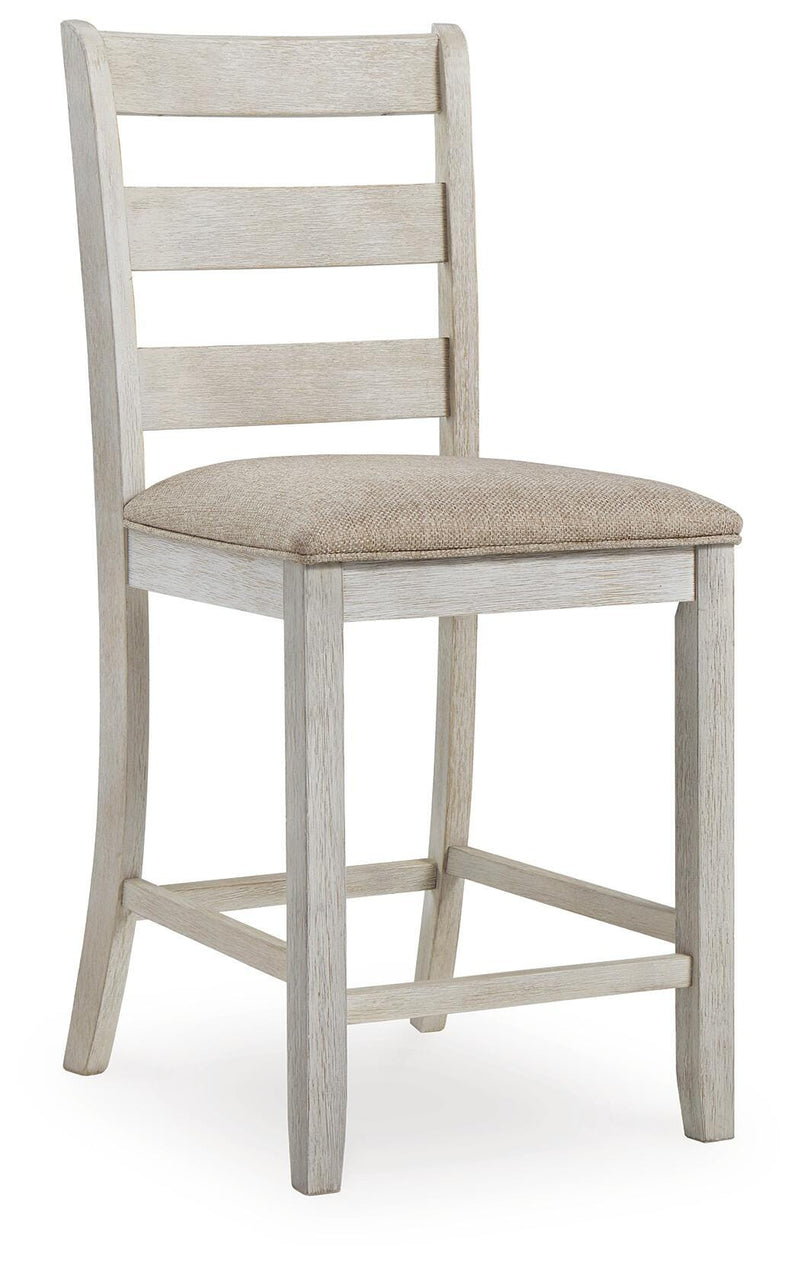 Skempton Two-tone Counter Height Dining Table and 6 Barstools - D394D8