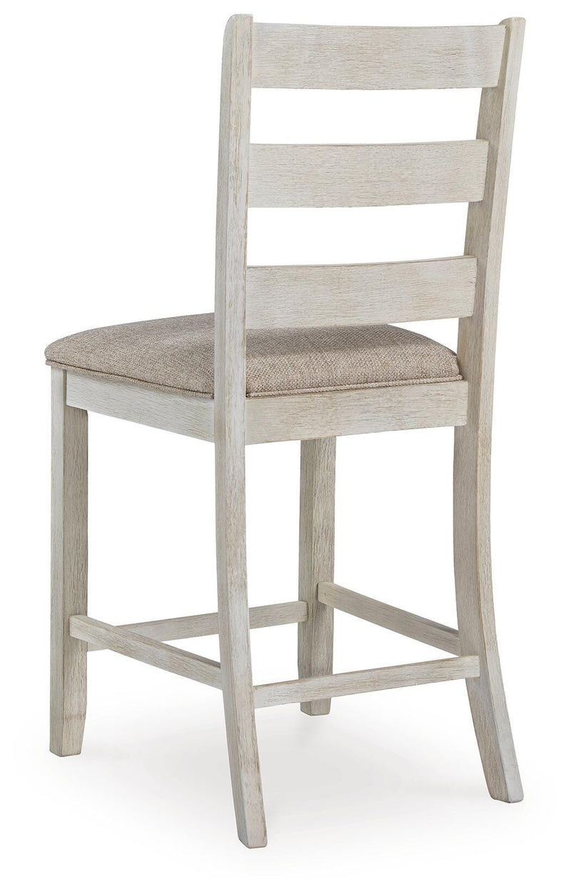 Skempton Two-tone Counter Height Dining Table and 6 Barstools - D394D8