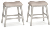 Skempton White/Light Brown Counter Height Bar Stool (Set of 2) - D394-024X2