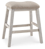 Skempton White/Light Brown Counter Height Bar Stool (Set of 2) - D394-024X2
