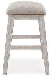 Skempton White/Light Brown Counter Height Bar Stool (Set of 2) - D394-024X2