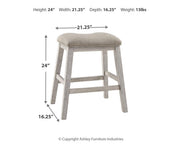 Skempton White/Light Brown Counter Height Bar Stool (Set of 2) - D394-024X2