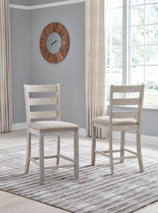 Skempton White/Light Brown Counter Height Bar Stool (Set of 2) - D394-124X2