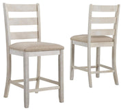 Skempton White/Light Brown Counter Height Bar Stool (Set of 2) - D394-124X2