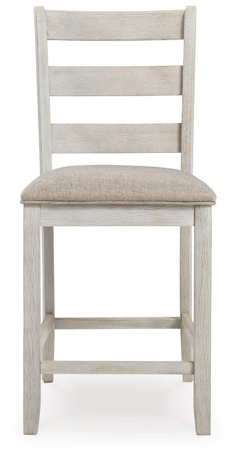 Skempton White/Light Brown Counter Height Bar Stool (Set of 2) - D394-124X2