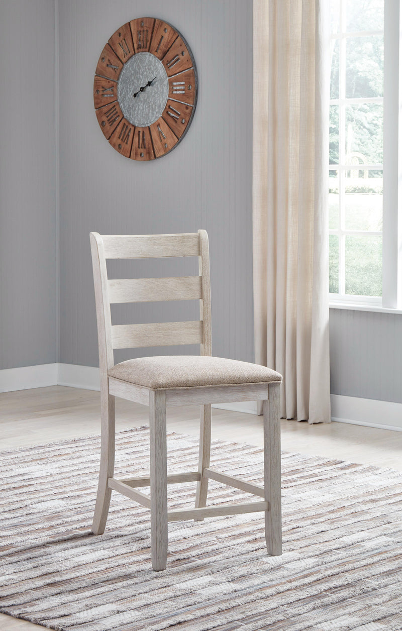Skempton White/Light Brown Counter Height Bar Stool (Set of 2) - D394-124X2