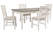 Skempton White/Light Brown Dining Table - D394-25 - Gate Furniture
