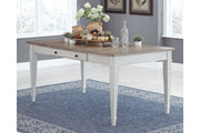 Skempton White/Light Brown Dining Table - D394-25 - Gate Furniture