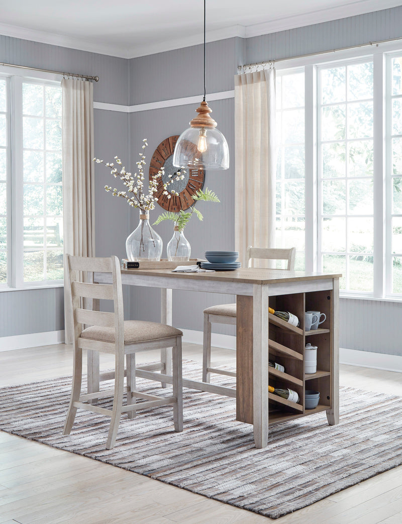 Skempton White/Light Brown 3 - Piece Counter Height Set - Gate FurnitureCounter Height Set