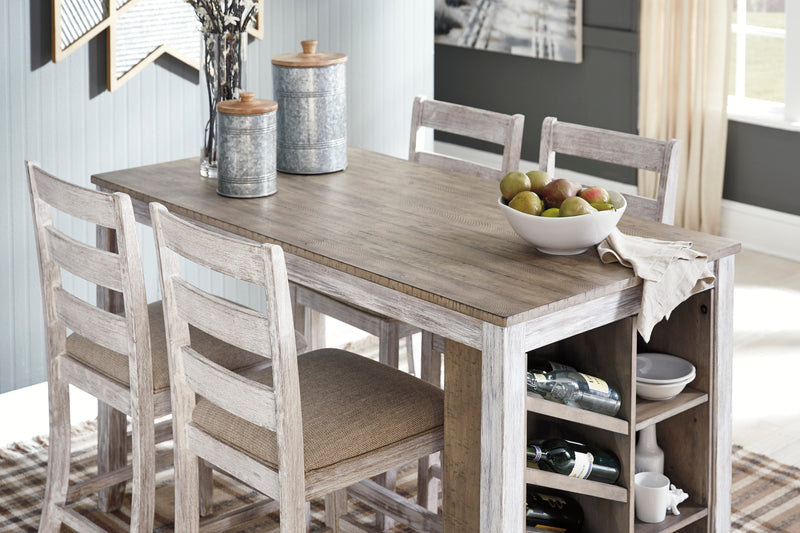 Skempton White/Light Brown 5 - Piece Counter Height Set - Gate FurnitureCounter Height Set