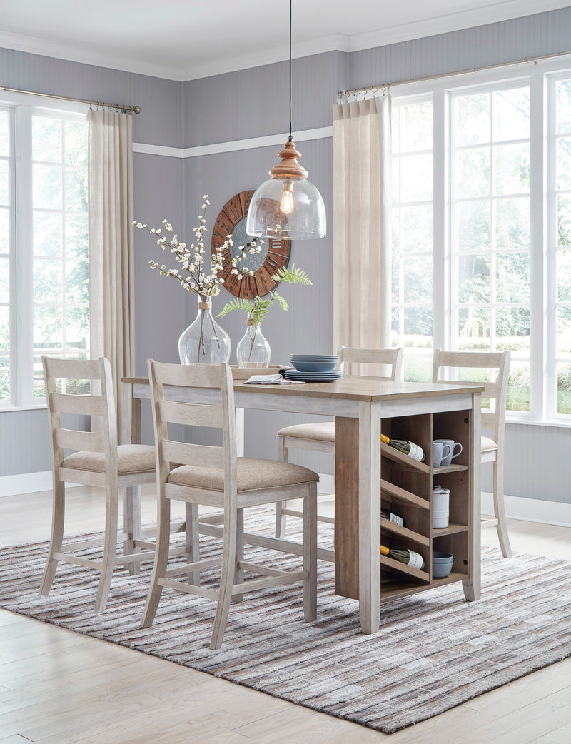 Skempton White/Light Brown 5 - Piece Counter Height Set - Gate FurnitureCounter Height Set