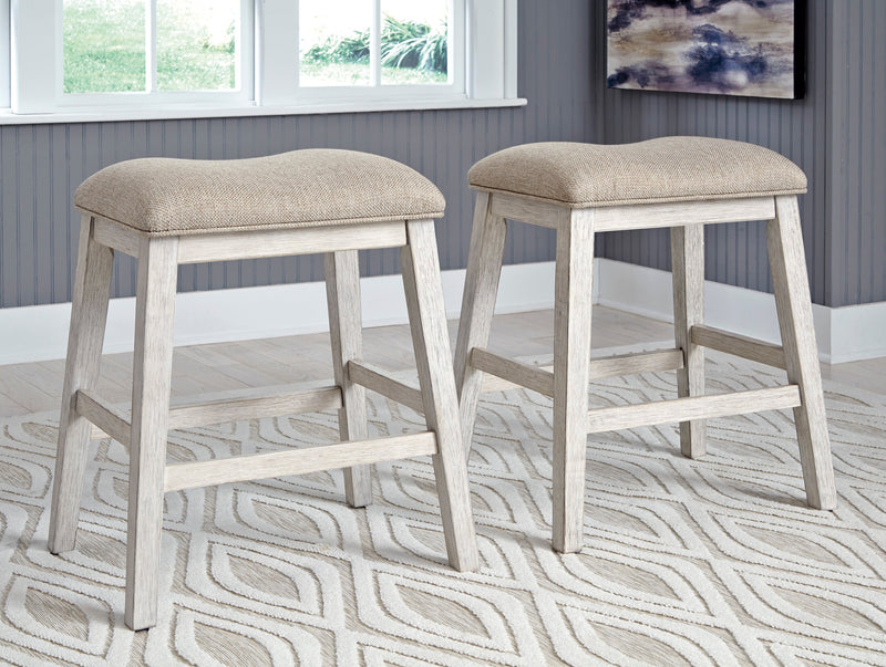 Skempton White/Light Brown 5 - Piece Counter Height Set w/ Stools - Gate FurnitureCounter Height Set