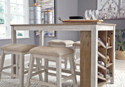 Skempton White/Light Brown 5 - Piece Counter Height Set w/ Stools - Gate FurnitureCounter Height Set