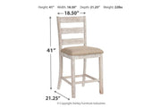 Skempton White/Light Brown Counter Height Bar Stool (Set of 2) - Gate FurnitureBarstool