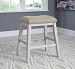 Skempton White/Light Brown Counter Height Bar Stool (Set of 2) - Gate FurnitureBarstool