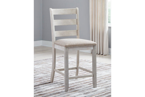 Skempton White/Light Brown Counter Height Bar Stool (Set of 2) - Gate FurnitureBarstool