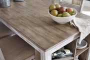 Skempton White/Light Brown Counter Height Dining Table and Bar Stools (Set of 3) - Gate FurnitureCounter Height Table