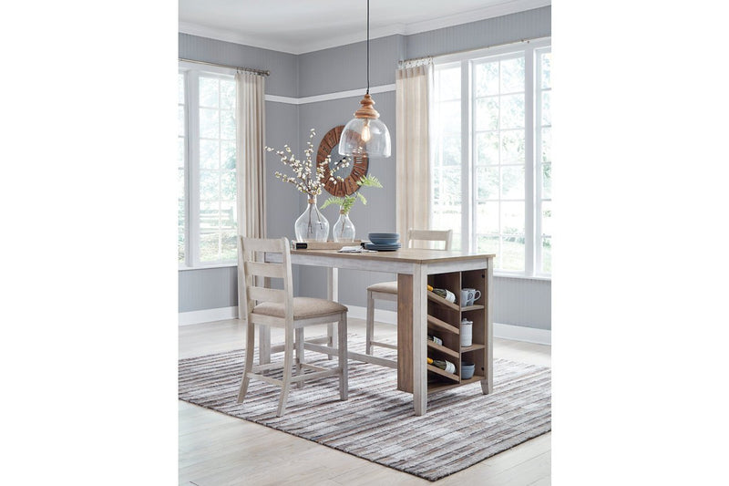 Skempton White/Light Brown Counter Height Dining Table - Gate FurnitureCounter Height Table