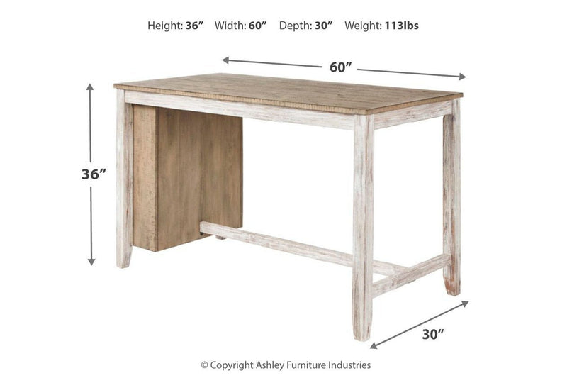 Skempton White/Light Brown Counter Height Dining Table - Gate FurnitureCounter Height Table