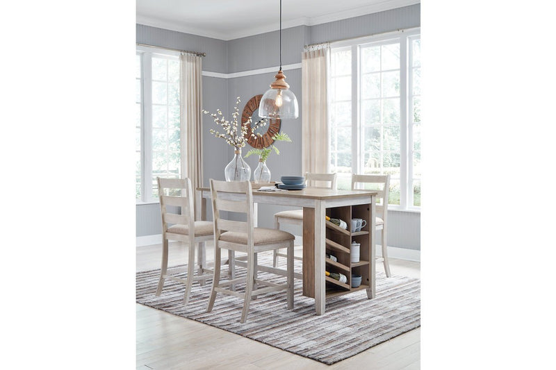 Skempton White/Light Brown Counter Height Dining Table - Gate FurnitureCounter Height Table