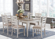 Skempton White/Light Brown Rectangular Dining Set - Gate FurnitureDining Room Set