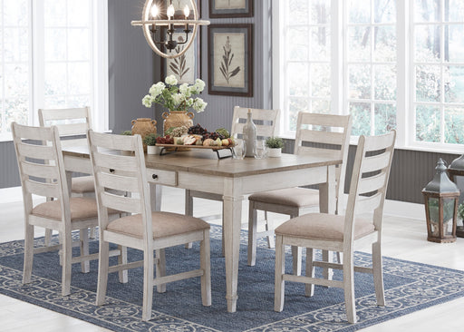 Skempton White/Light Brown Rectangular Dining Set - Gate FurnitureDining Room Set