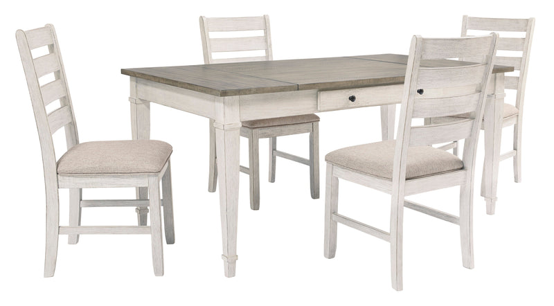Skempton White/Light Brown Rectangular Dining Set - Gate FurnitureDining Room Set
