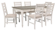 Skempton White/Light Brown Rectangular Dining Set - Gate FurnitureDining Room Set