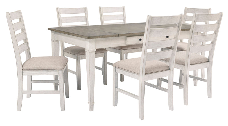 Skempton White/Light Brown Rectangular Dining Set - Gate FurnitureDining Room Set
