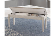 Skempton White/Light Brown Storage Bench - Gate FurnitureAccent Bench