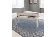 Skempton White/Light Brown Storage Bench - Gate FurnitureAccent Bench