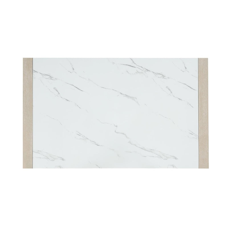 Skyla - White & Oak Rectangular Shape Dining Table with Faux Marble Top - D214-Table