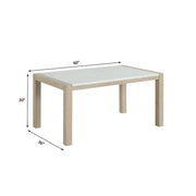Skyla - White & Oak Rectangular Shape Dining Table with Faux Marble Top - D214-Table