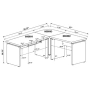 Skylar 83-inch L-Shaped Office Computer Desk Cappuccino - 800891L