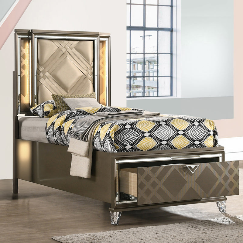 Skylar Full Bed W/Led & Storage - 25335F