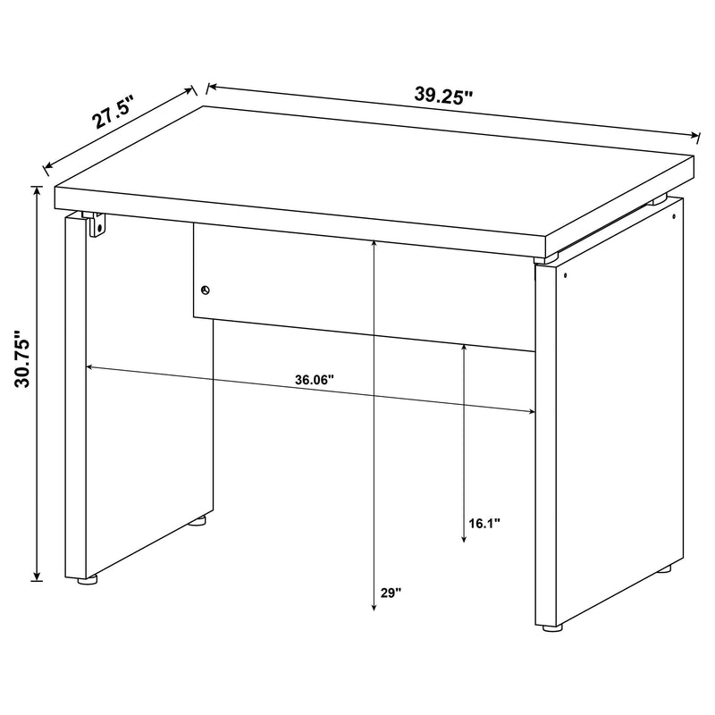 Skylar L-Shape Desk with Mobile File Cabinet Cappuccino - 800891-S4