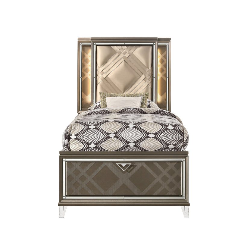 Skylar Twin Bed W/Led & Storage - 25340T