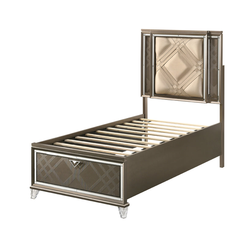Skylar Twin Bed W/Led & Storage - 25340T