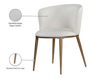 Skylar Vegan Leather Upholstered Dining Chair in White, Set of 2 - 965White-C