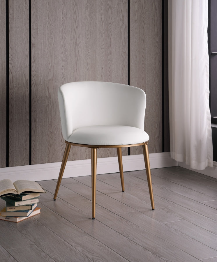Skylar Vegan Leather Upholstered Dining Chair in White, Set of 2 - 965White-C