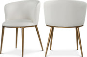 Skylar Vegan Leather Upholstered Dining Chair in White, Set of 2 - 965White-C