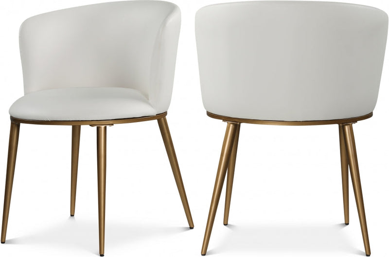 Skylar Vegan Leather Upholstered Dining Chair in White, Set of 2 - 965White-C
