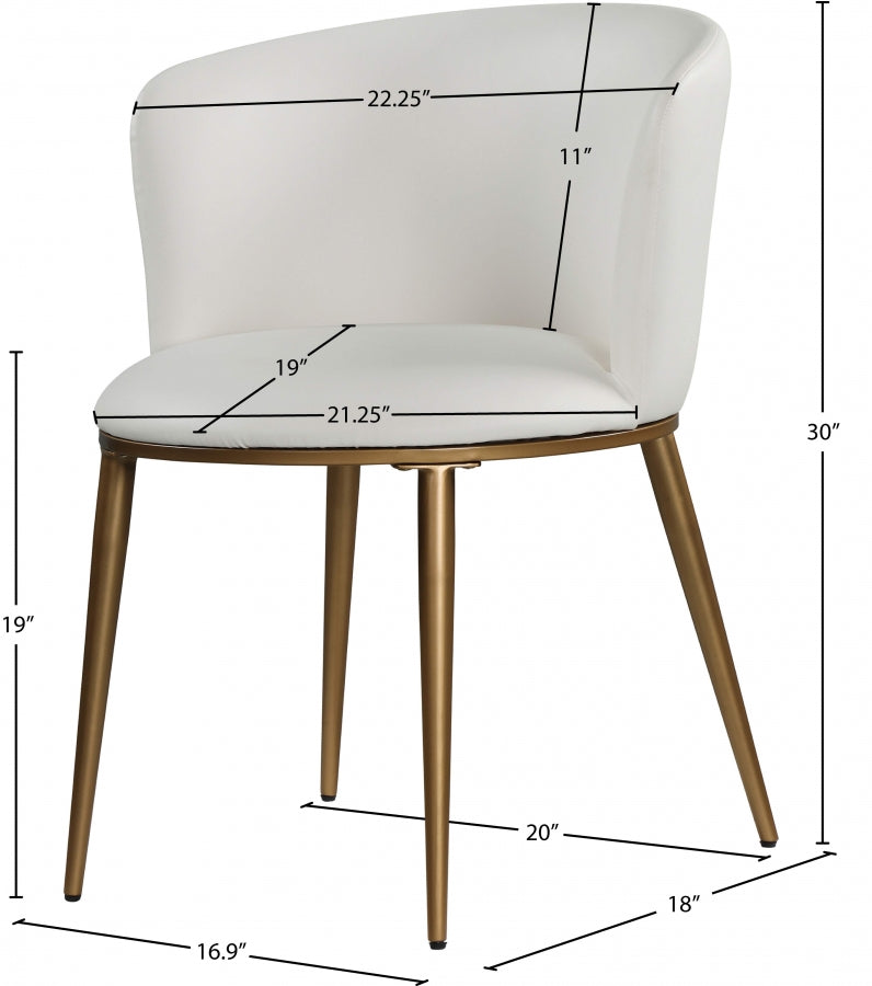 Skylar Vegan Leather Upholstered Dining Chair in White, Set of 2 - 965White-C