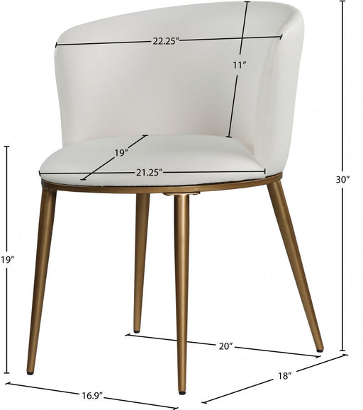 Skylar Vegan Leather Upholstered Dining Chair in White, Set of 2 - 965White-C