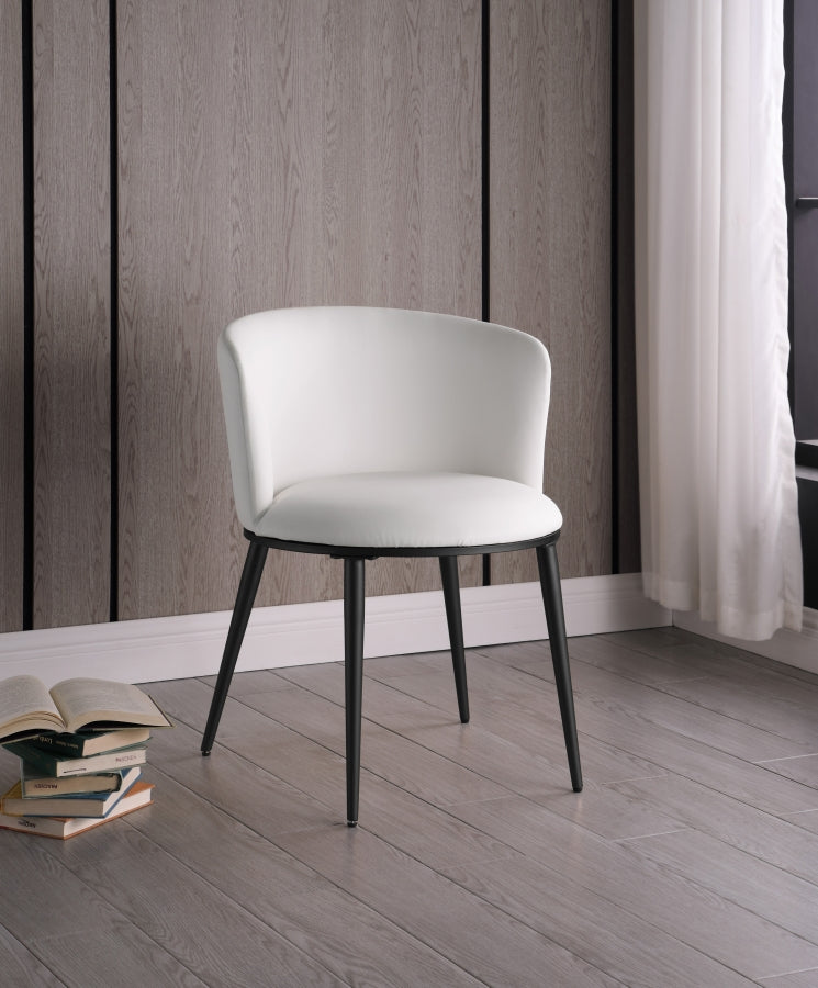 Skylar Vegan Leather Upholstered Dining Chair in White, Set of 2 - 966White-C