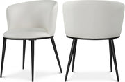 Skylar Vegan Leather Upholstered Dining Chair in White, Set of 2 - 966White-C