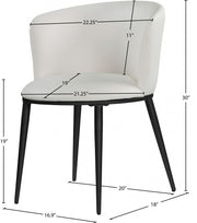 Skylar Vegan Leather Upholstered Dining Chair in White, Set of 2 - 966White-C